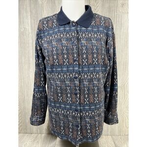 Vtg 80s 90s Womens Pasta Southwestern Collared Button Up Shirt Nostalgia SZ M